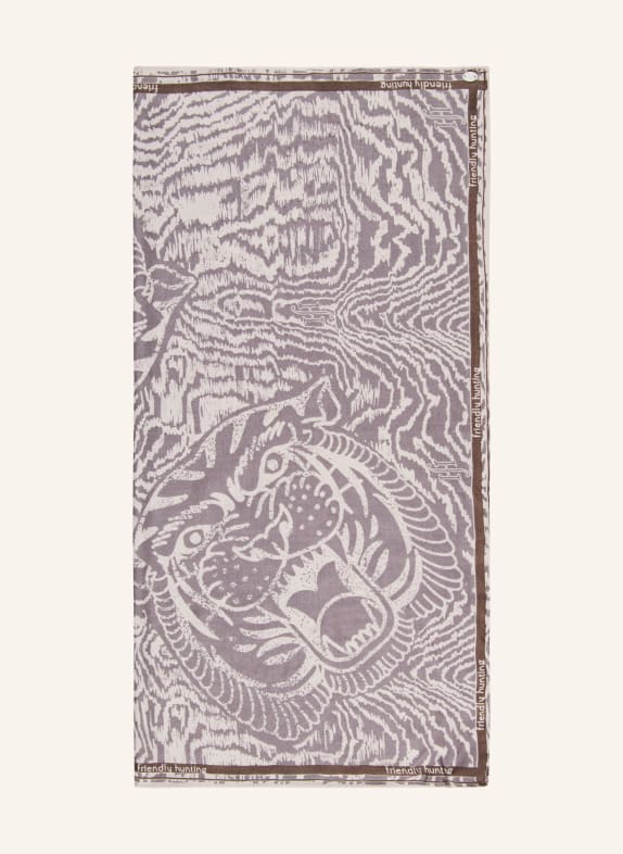 friendly hunting silk scarf TAUPE / BEIGE