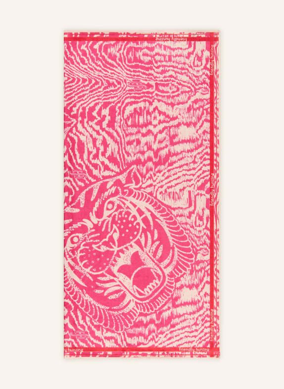 friendly hunting silk scarf PINK / BEIGE