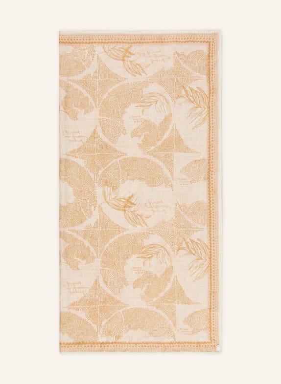 friendly hunting silk scarf BEIGE / CAMEL