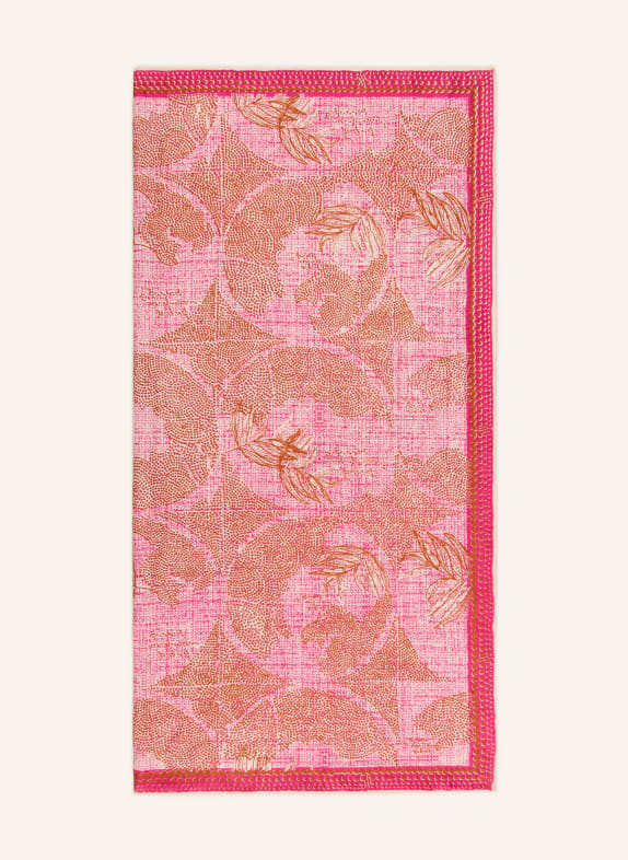 friendly hunting silk scarf LIGHT PINK / BROWN / PINK