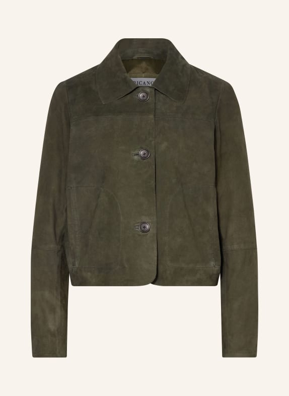 RICANO Kožená bunda JEENA TMAVĚ ZELENÁ