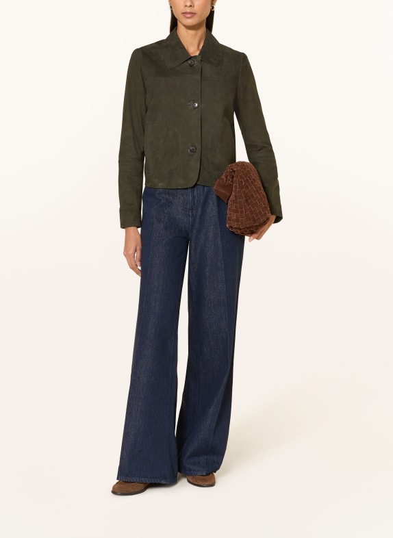 RICANO JEENA leather jacket DARK GREEN