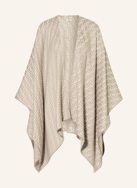 FENDI Cape with silk BEIGE / CREAM