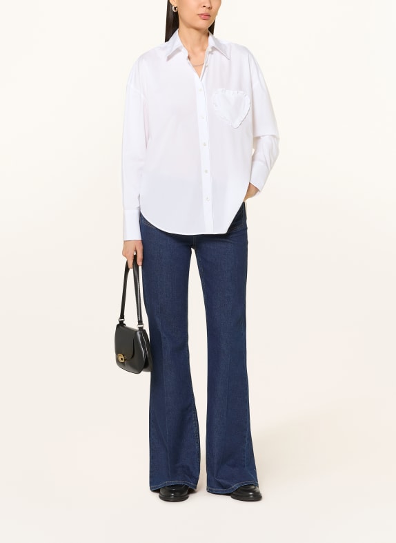 van Laack Overhemdblouse VL-BESNA-APPL met ruches WIT