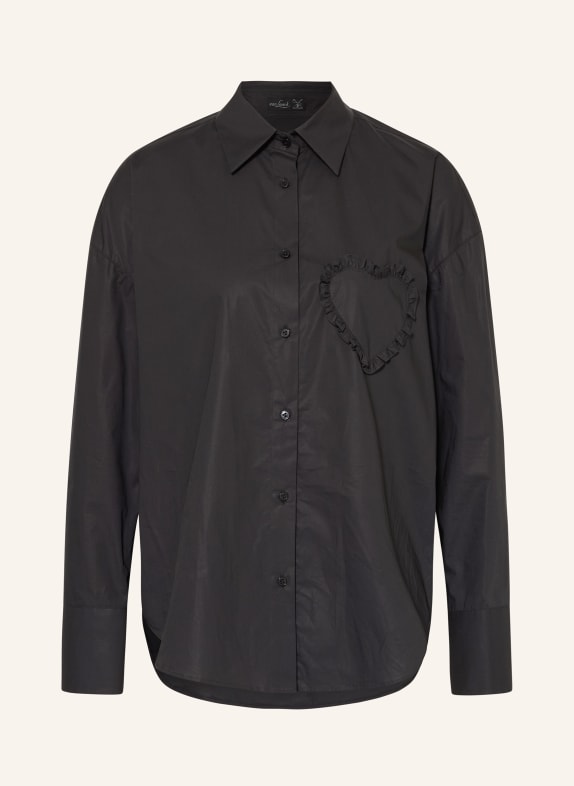 van Laack Hemdbluse VL-BESNA-APPL mit Rüschen SCHWARZ