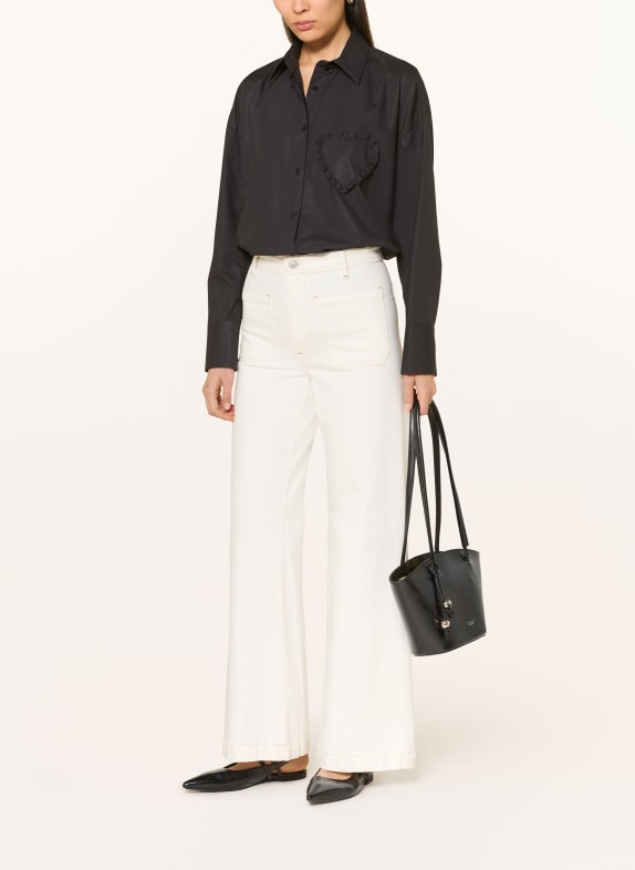 van Laack Overhemdblouse VL-BESNA-APPL met ruches ZWART