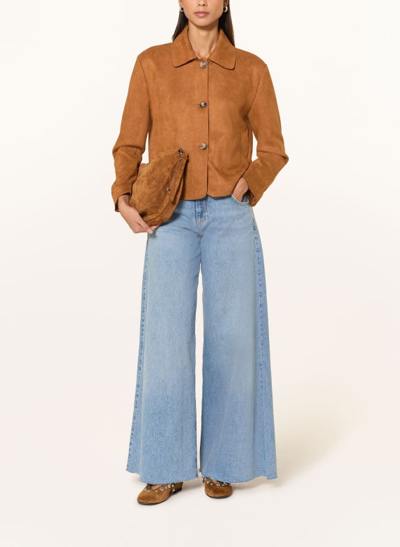 darling harbour Boxy jacket in leather look CARAMEL