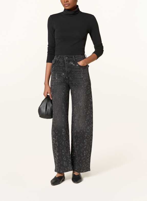 miss goodlife Mom jeans met sierstenen 328 darkgrey