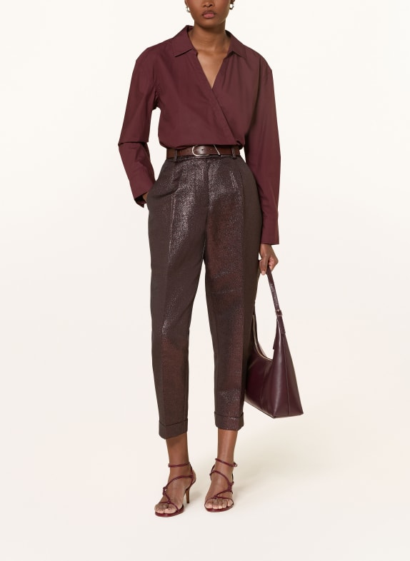 REISS Broek SIENNA met glittergaren MARRON FONCÉ