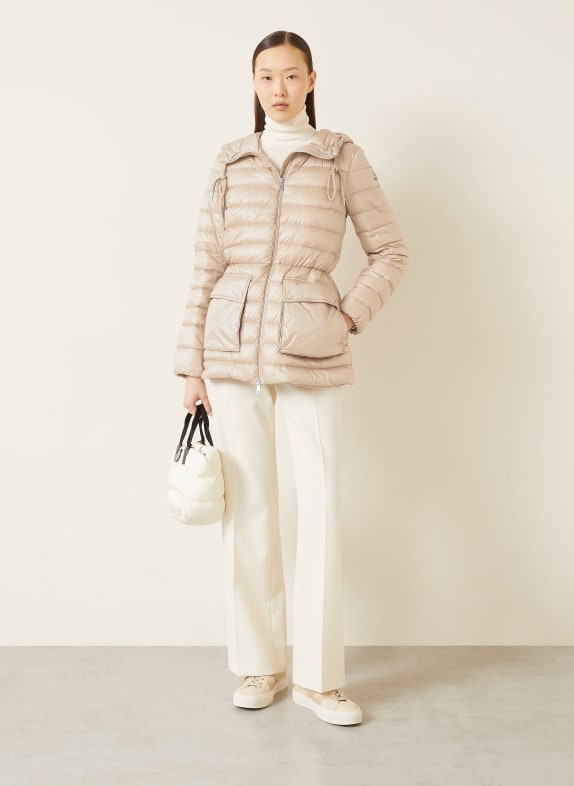 MONCLER Lehký péřový kabát JASMIN BÉŽOVÁ