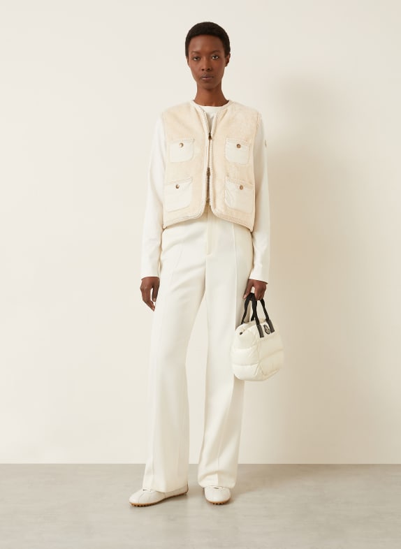 MONCLER Faux fur down vest BEIGE