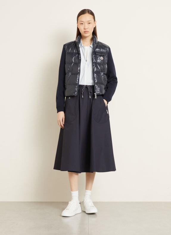 MONCLER Strickjacke im Materialmix DUNKELBLAU