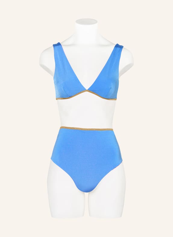 MYMARINI Omkeerbare bralette-bikinitop SHINE met UV-bescherming 50+ LICHTBLAUW / GOUD / LICHTPAARS