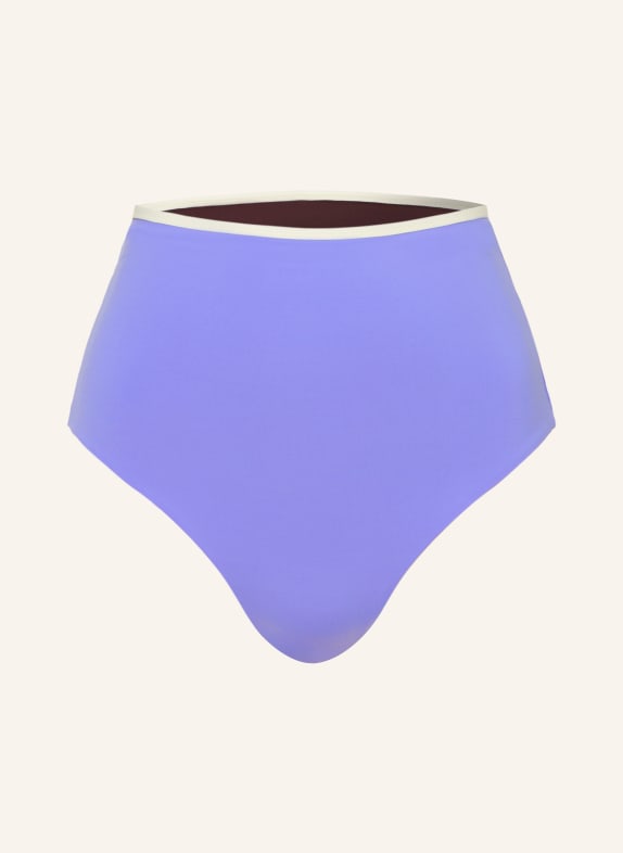 MYMARINI Odwracalne figi bikini SHINE z wysokim stanem i ochroną UV 50+ JASNOFIOLETOWY / ZŁOTY / CIEMNOBRĄZOWY