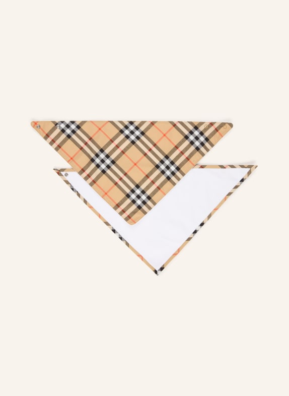 BURBERRY 2er-Set Lätzchen WEISS / CAMEL / SCHWARZ