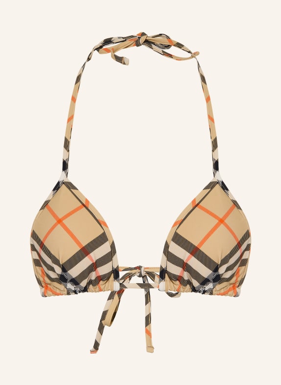 BURBERRY Trojúhelníkové bikiny BÉŽOVÁ / ORANŽOVÁ / ČERNÁ