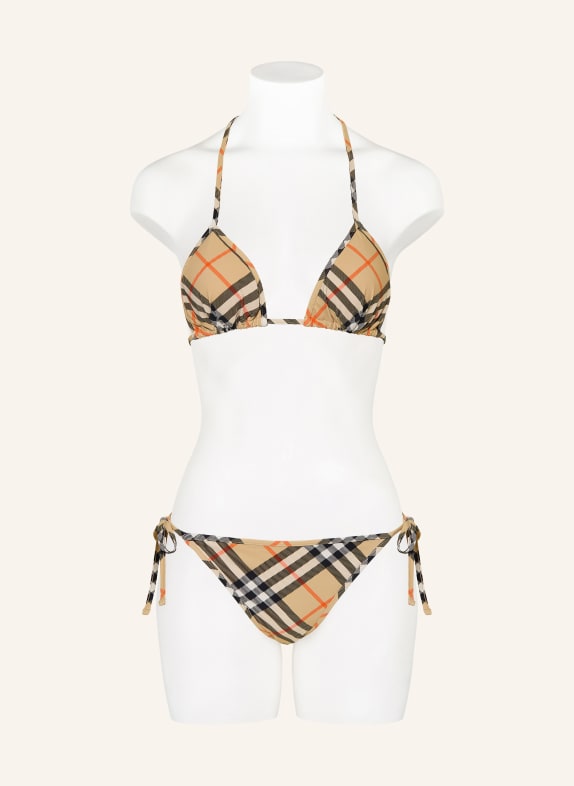 BURBERRY Triangel-Bikini-Top BEIGE / ORANGE / SCHWARZ