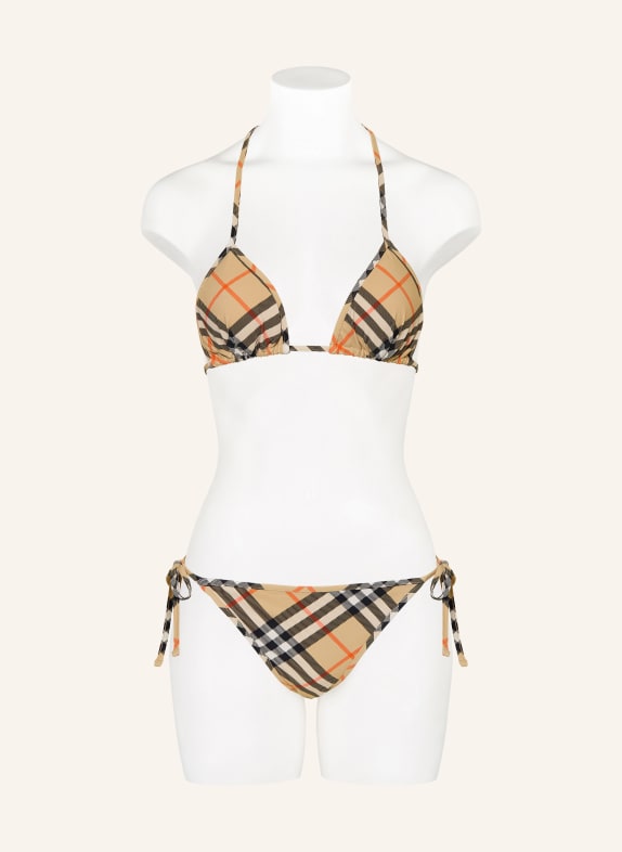 BURBERRY Triangel-Bikini-Hose BEIGE / ORANGE / SCHWARZ