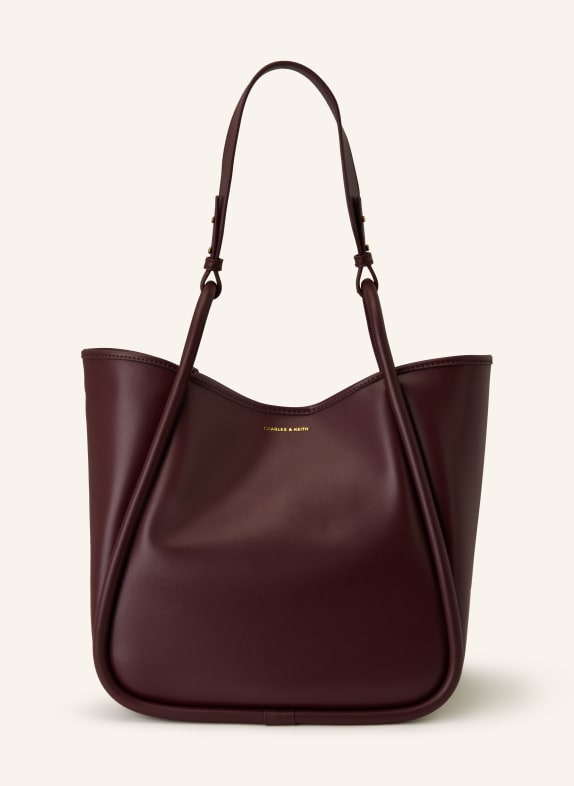 CHARLES & KEITH  Nákupní taška LAYLA s pouzdrem TMAVĚ ČERVENÁ