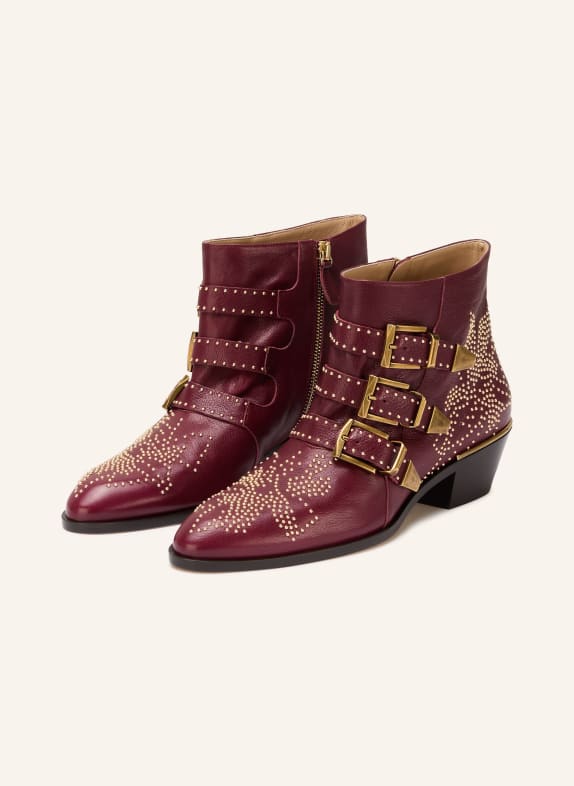 Chloé Stiefeletten SUSAN mit Nieten 602 Grenat