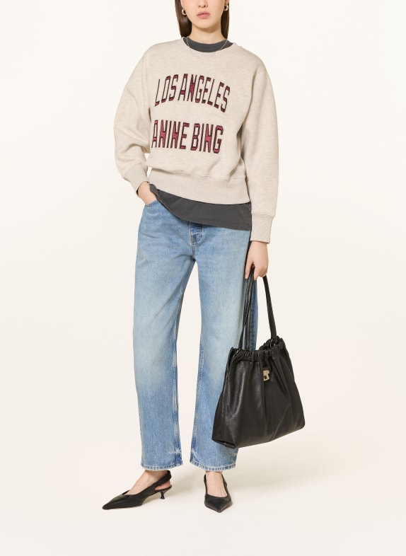 ANINE BING Sweatshirt HARRY BEIGE / DONKERROOD