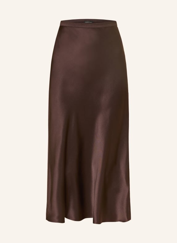 ANINE BING Satinrock BAR aus Seide DUNKELBRAUN