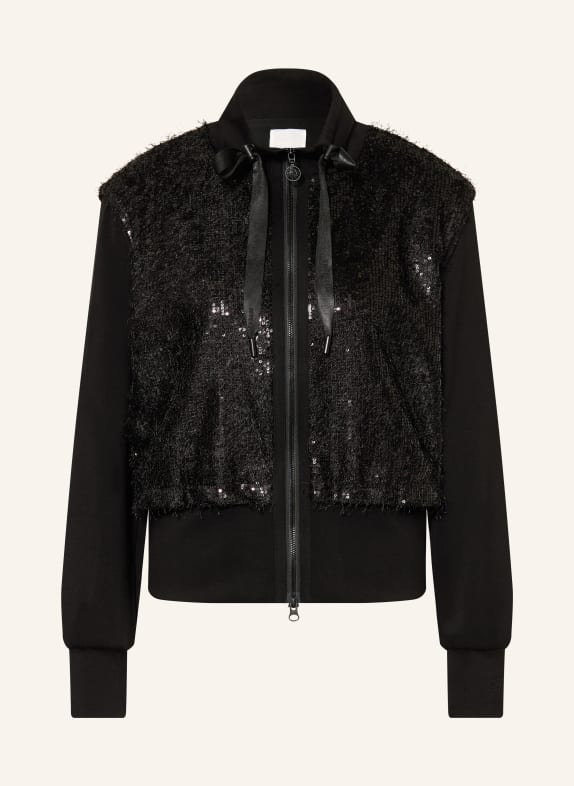 SPORTALM Sweatshirt jacket with sequins BLACK