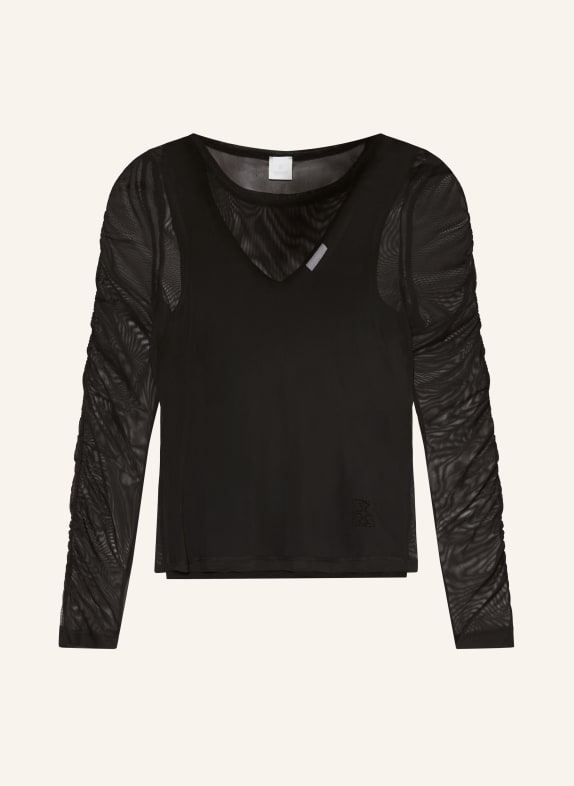 SPORTALM Set: Longsleeve aus Mesh und Top SCHWARZ