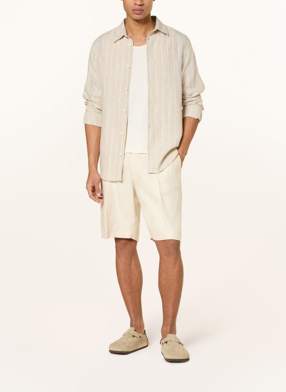 NN.07 Overhemd ENZO Regular Fit BEIGE / BRUIN / CRÈME