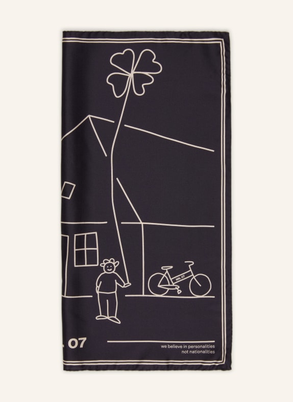 NN.07 Seidentuch SCHWARZ / BEIGE