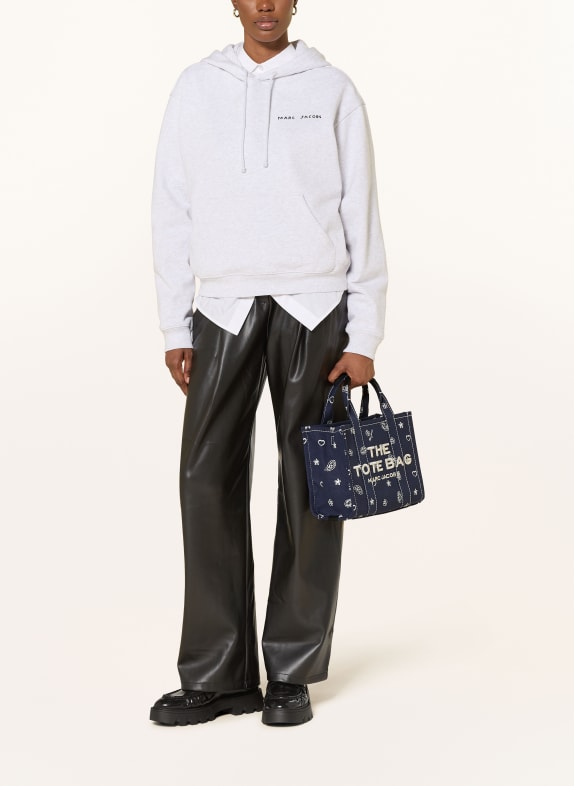 MARC JACOBS Handtasche THE BANDANA CANVAS SMALL DUNKELBLAU / SILBER / WEISS