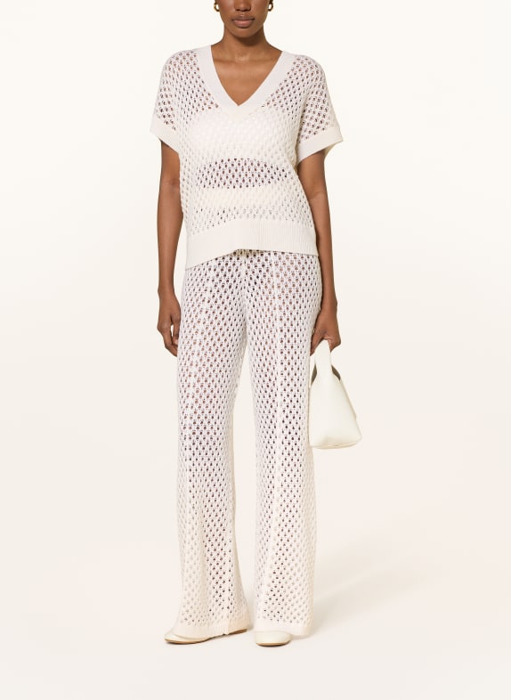 ALLUDE Gebreide broek met kasjmier CRÈME