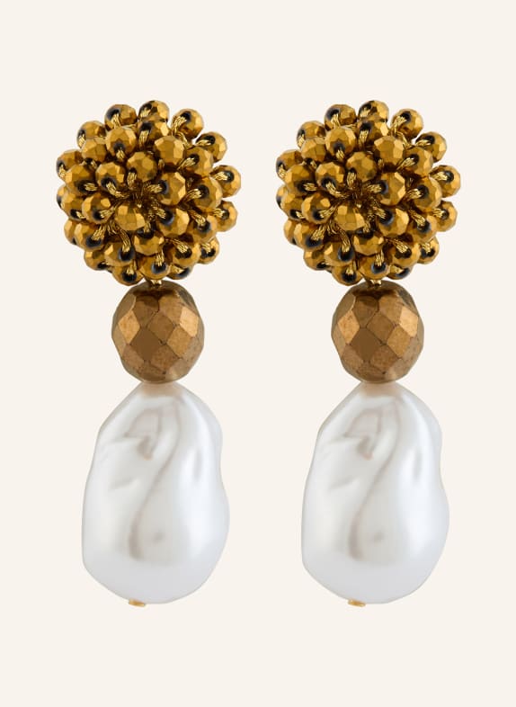 Seenberg kolczyki ZŁOTY / BIAŁY