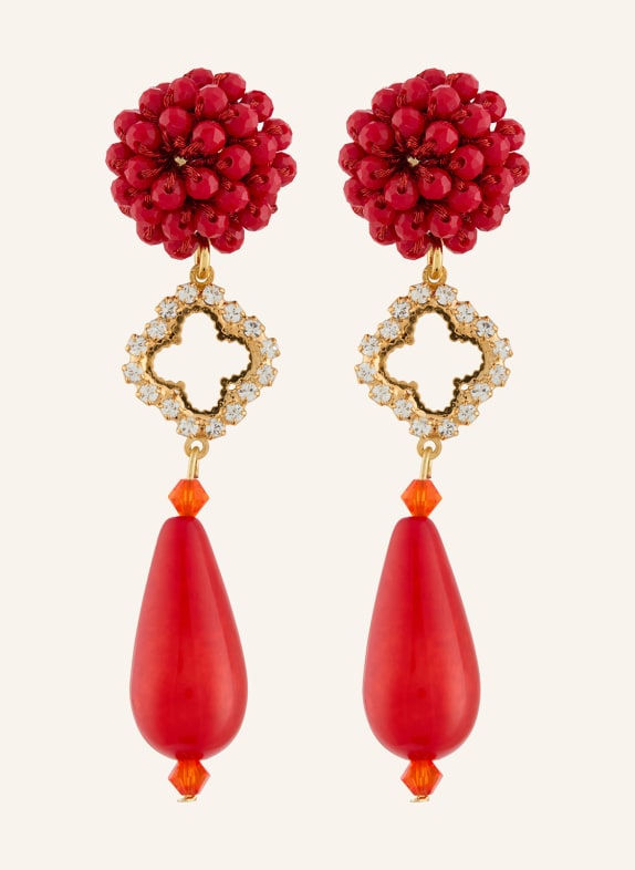 Seenberg kolczyki CZERWONY / ZŁOTY / BIAŁY