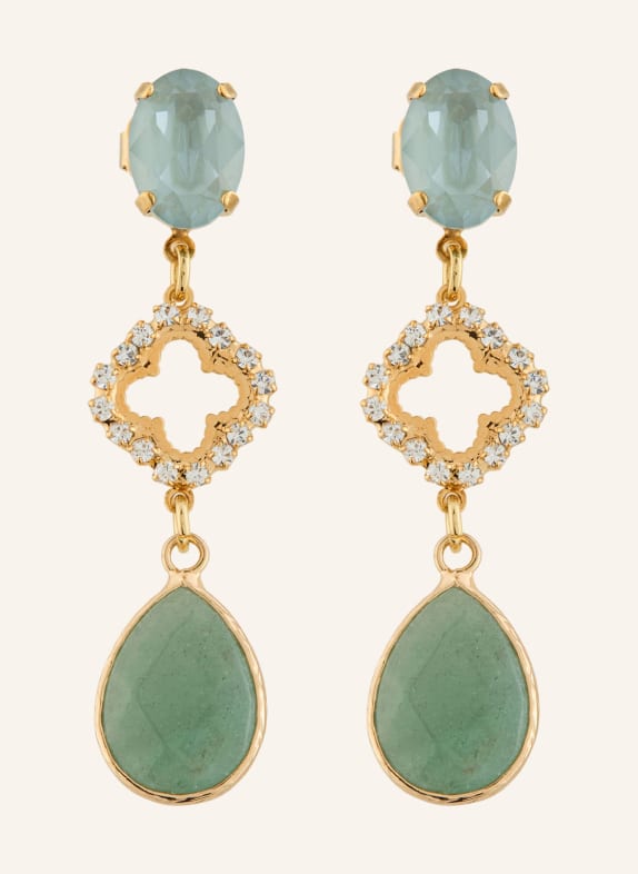 Seenberg kolczyki ZŁOTY / MIĘTOWY