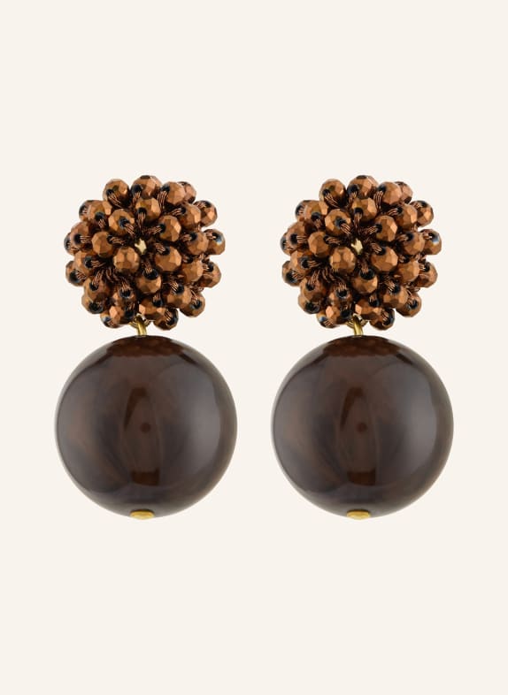Seenberg kolczyki CIEMNOBRĄZOWY / ZŁOTY