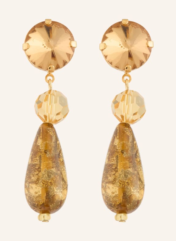 Seenberg kolczyki ZŁOTY / CIEMNOPOMARAŃCZOWY