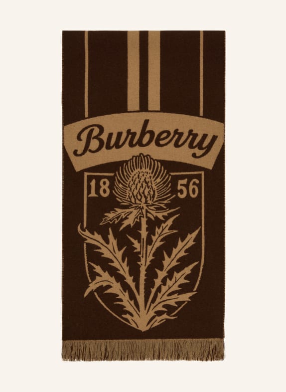 BURBERRY šála TMAVĚ HNĚDÁ / SVĚTLE HNĚDÁ
