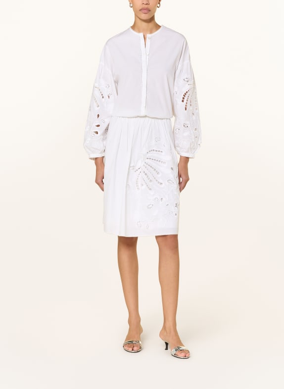 DOROTHEE SCHUMACHER Blouse EMBROIDERED BEAUTY met opengewerkte kant WIT