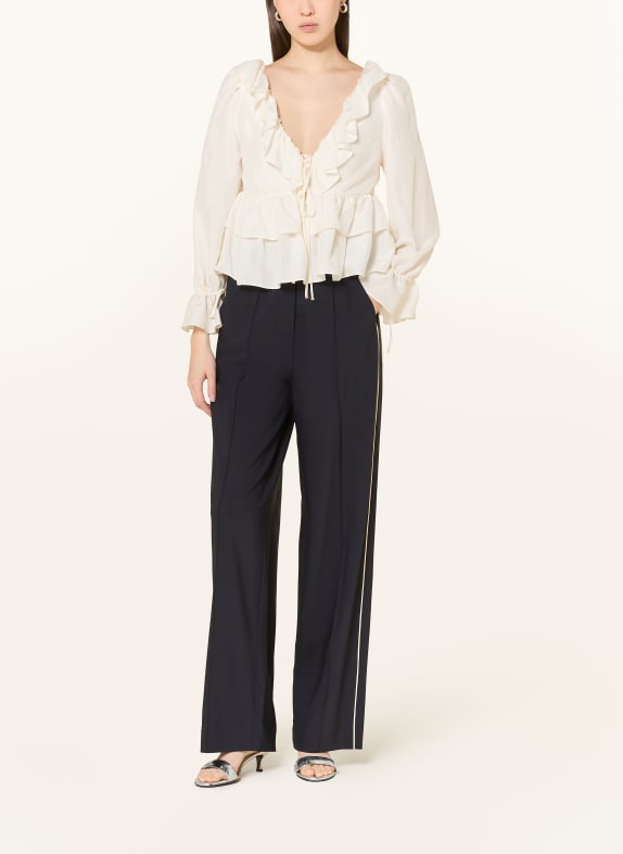 DOROTHEE SCHUMACHER Zijden blouse PLAYFUL VOLUMES met volants CRÈME