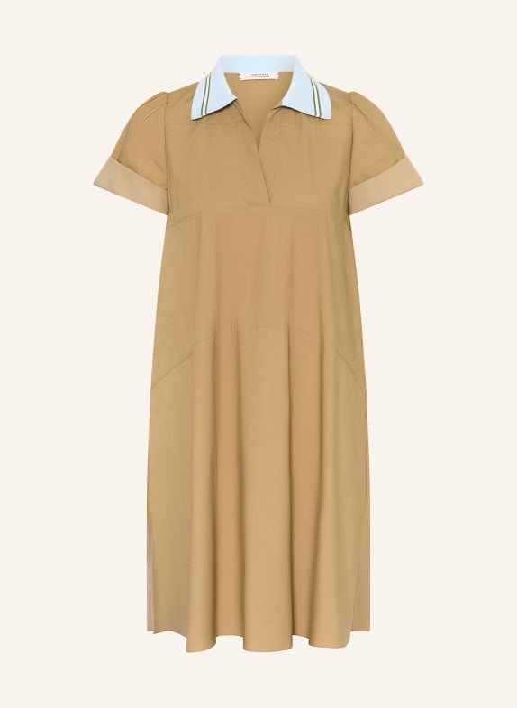 DOROTHEE SCHUMACHER Šaty POPLIN POWER BÉŽOVÁ / ZELENÁ / TMAVĚ MODRÁ
