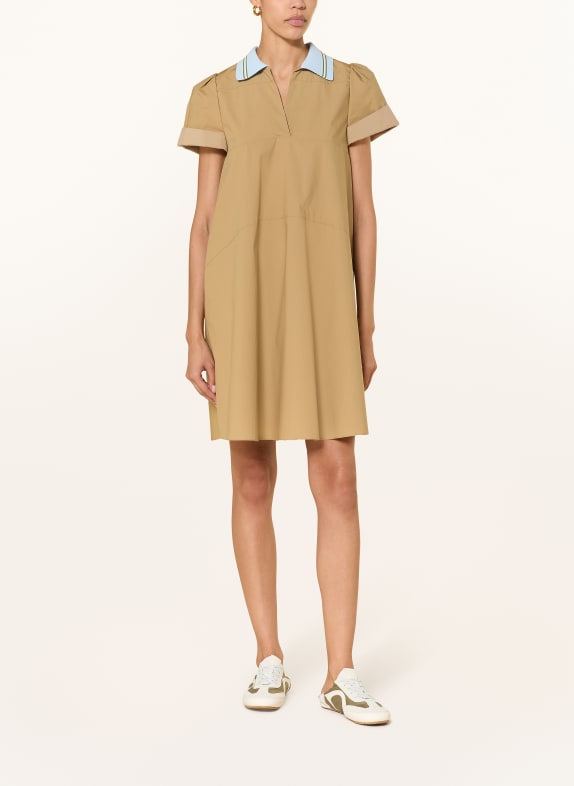 DOROTHEE SCHUMACHER Šaty POPLIN POWER BÉŽOVÁ / ZELENÁ / TMAVĚ MODRÁ