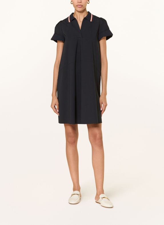 DOROTHEE SCHUMACHER Šaty POPLIN POWER TMAVĚ MODRÁ / KRÉMOVÁ / ORANŽOVÁ