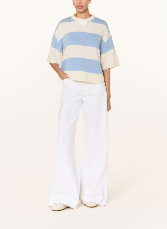 DOROTHEE SCHUMACHER Trui MODERN STATEMENTS met 3/4-mouwen LICHTBLAUW / ECRU