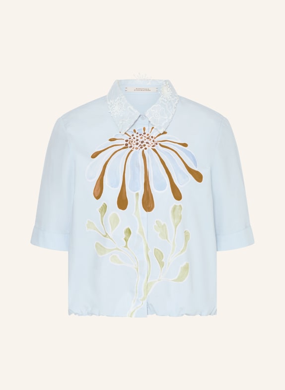 DOROTHEE SCHUMACHER Košile FLORAL POWER s krajkou TMAVĚ MODRÁ / HNĚDÁ / SVĚTLE ZELENÁ
