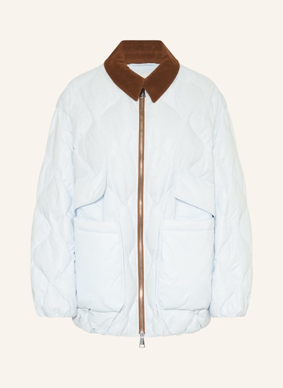 DOROTHEE SCHUMACHER Quilted jacket COZY COOLNESS LIGHT BLUE / BROWN