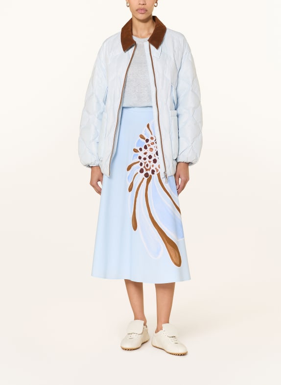 DOROTHEE SCHUMACHER Quilted jacket COZY COOLNESS LIGHT BLUE / BROWN