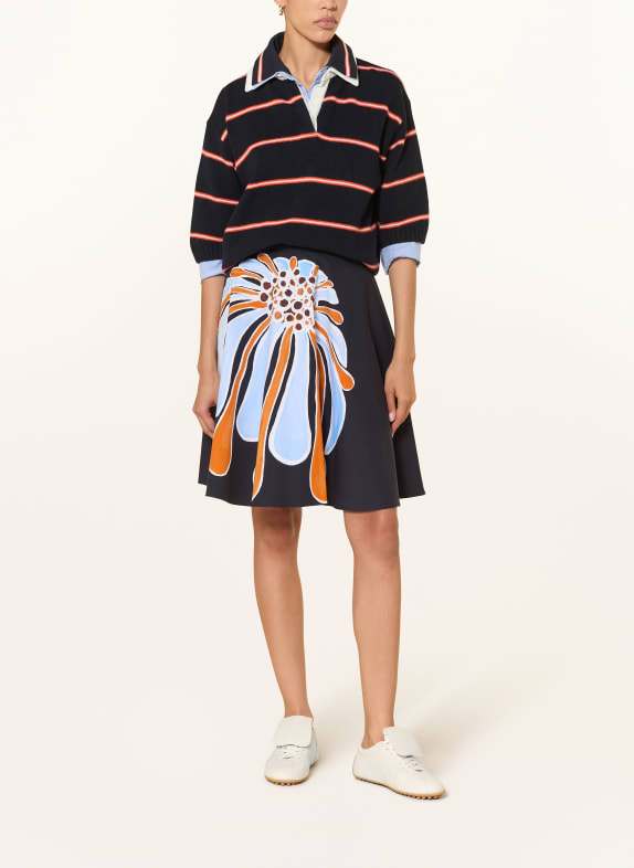 DOROTHEE SCHUMACHER Rock FLOWER POWER DONKERBLAUW / ORANJE / LICHTBLAUW