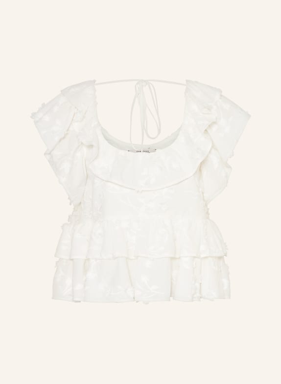 DOROTHEE SCHUMACHER Blůza LIGHT VOLUMES s krajkou a volány KRÉMOVÁ