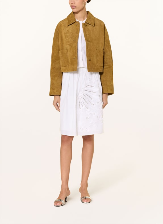 DOROTHEE SCHUMACHER Rock EMBROIDERED BEAUTY met opengewerkte kant WIT